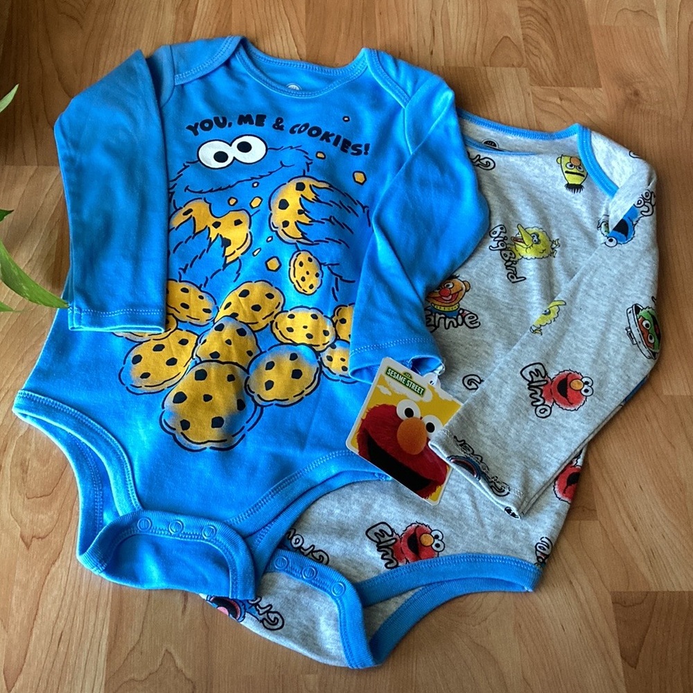 Sesame Street Cookie Monsters Bodysuits & Bibs - Picture 10 of 16